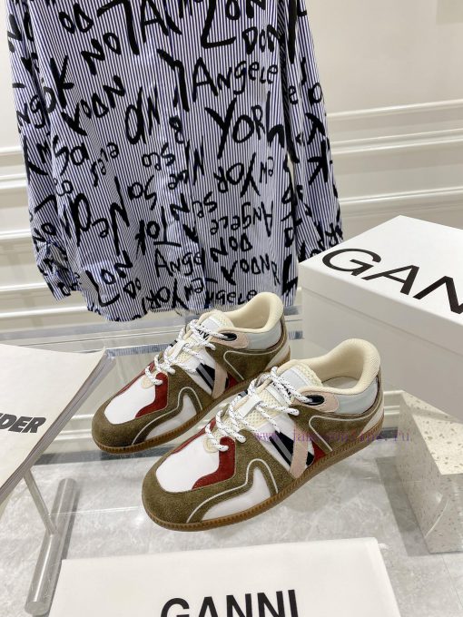 -- New Product Arrives -- GANNI Yang Mi's Same Style Color blocked Retro German Training Shoizuwy7vv - Image 3