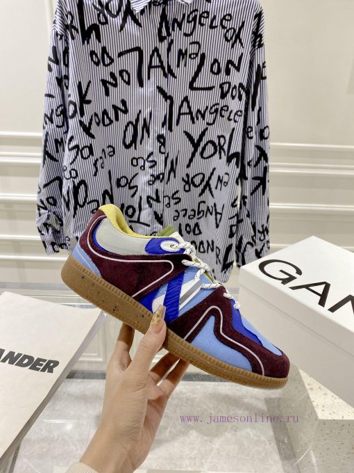 -- New Product Arrives -- GANNI Yang Mi's Same Style Color blocked Retro German Training Shok0hozozk - Image 4