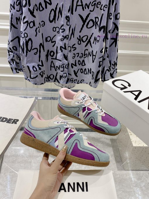 -- New Product Arrives -- GANNI Yang Mi's Same Style Color blocked Retro German Training Sho582ni5lq - Image 4