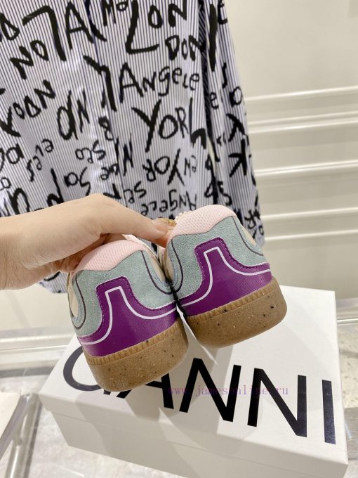 -- New Product Arrives -- GANNI Yang Mi's Same Style Color blocked Retro German Training Sho582ni5lq - Image 9