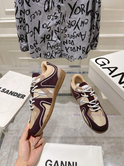-- New Product Arrives -- GANNI Yang Mi's Same Style Color blocked Retro German Training Sho8kkeurk7 - Image 3