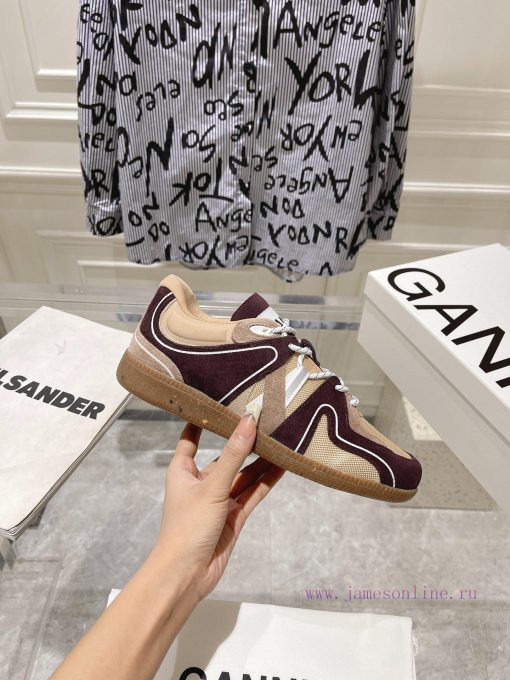 -- New Product Arrives -- GANNI Yang Mi's Same Style Color blocked Retro German Training Sho8kkeurk7 - Image 4