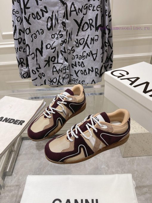 -- New Product Arrives -- GANNI Yang Mi's Same Style Color blocked Retro German Training Sho8kkeurk7 - Image 5