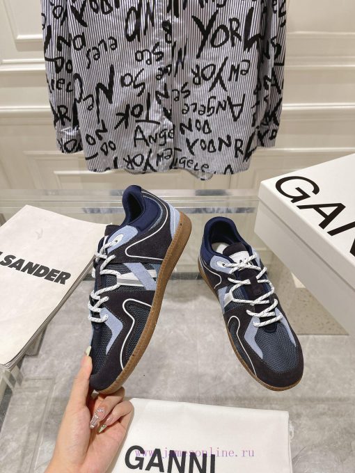 -- New Product Arrives -- GANNI Yang Mi's Same Style Color blocked Retro German Training Shol3tm1bf8 - Image 3