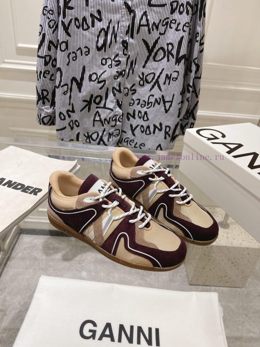 -- New Product Arrives -- GANNI Yang Mi's Same Style Color blocked Retro German Training Sho8kkeurk7 - Image 6