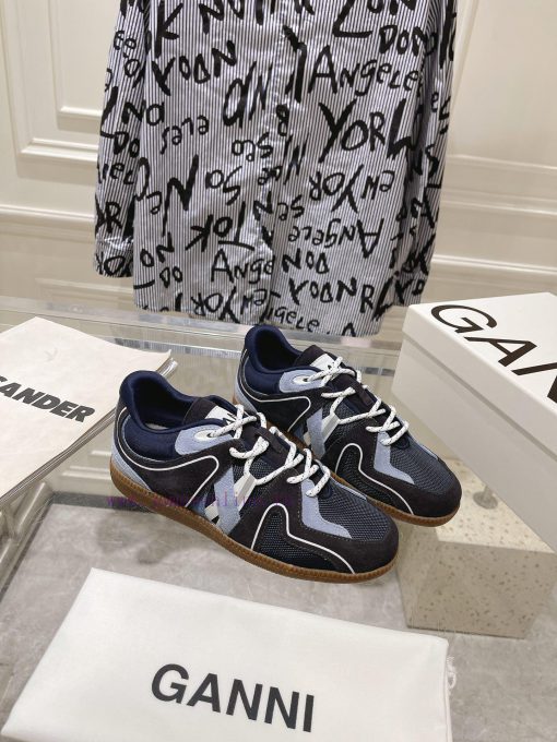 -- New Product Arrives -- GANNI Yang Mi's Same Style Color blocked Retro German Training Shol3tm1bf8 - Image 5