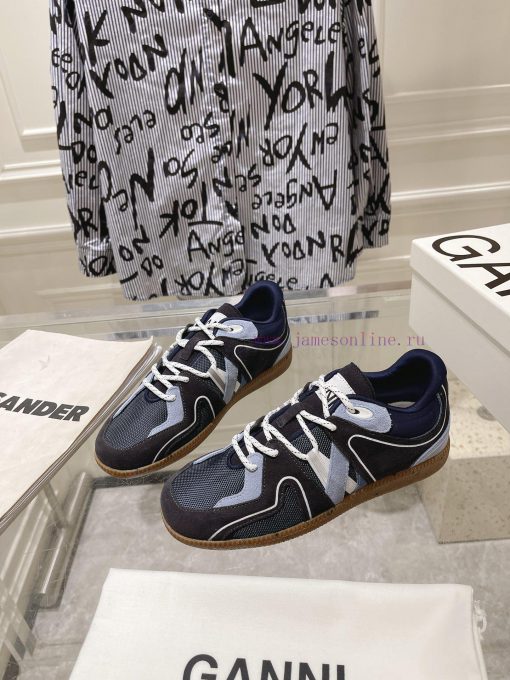 -- New Product Arrives -- GANNI Yang Mi's Same Style Color blocked Retro German Training Shol3tm1bf8 - Image 7