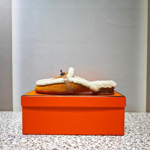 Top Hermes Kelly Buckle Series Woolen Half Slippers H Woolen TrailersOriginal purchase and dnenp4znf