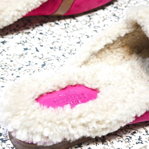 Top Hermes Kelly Buckle Series Woolen Half Slippers H Woolen TrailersOriginal purchase and dbd48l1da - Image 8