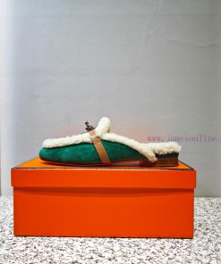 Top Hermes Kelly Buckle Series Woolen Half Slippers H Woolen TrailersOriginal purchase and dse3flzz3