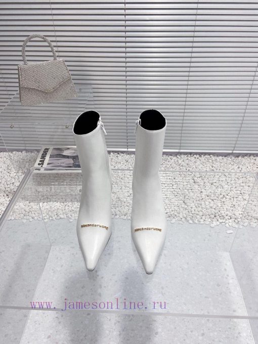 Alexander Wang/Alexander Wang 23S Autumn/WinterNew metal letter high-heeled pointed side zipwoxi2z6u - Image 3