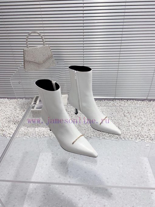 Alexander Wang/Alexander Wang 23S Autumn/WinterNew metal letter high-heeled pointed side zipwoxi2z6u - Image 4