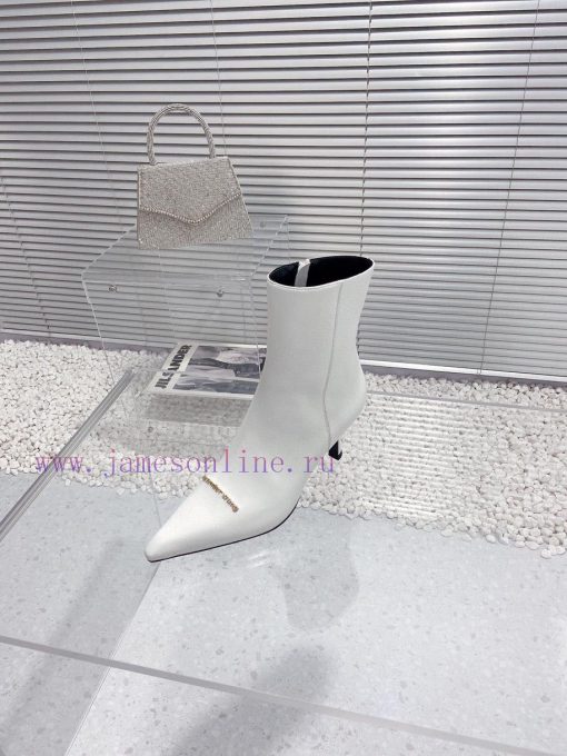 Alexander Wang/Alexander Wang 23S Autumn/WinterNew metal letter high-heeled pointed side zipwoxi2z6u - Image 6
