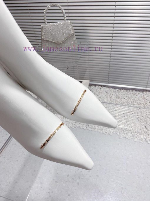 Alexander Wang/Alexander Wang 23S Autumn/WinterNew metal letter high-heeled pointed side zipwoxi2z6u - Image 8