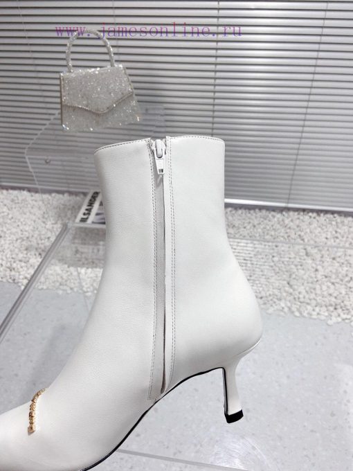 Alexander Wang/Alexander Wang 23S Autumn/WinterNew metal letter high-heeled pointed side zipwoxi2z6u - Image 9