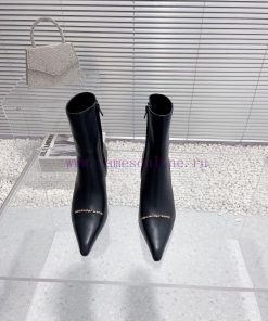 Alexander Wang/Alexander Wang 23S Autumn/WinterNew metal letter high-heeled pointed side zip9unm8qyk