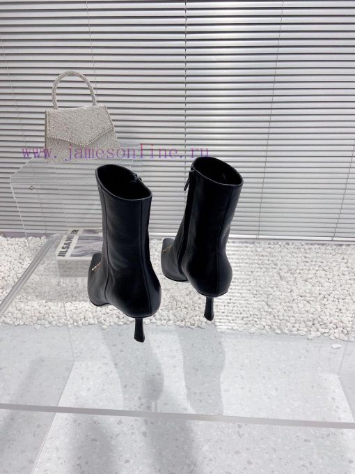Alexander Wang/Alexander Wang 23S Autumn/WinterNew metal letter high-heeled pointed side zip9unm8qyk - Image 5
