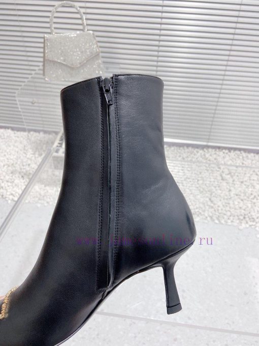 Alexander Wang/Alexander Wang 23S Autumn/WinterNew metal letter high-heeled pointed side zip9unm8qyk - Image 9