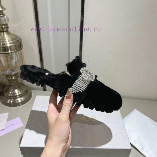 Jimmyhoo's new product, flat ballet shoes with rhinestone rabbit hair, is a timeless classicesqjddgk - Image 5