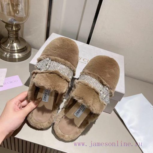 Jimmyhoo's new product, flat ballet shoes with rhinestone rabbit hair, is a timeless classicmvpu3zbd - Image 2
