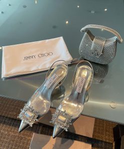 JIMMY CHOO premium patent leather spliced small high heels ️Material: cowhide/PVC inner sheene2c0pq2