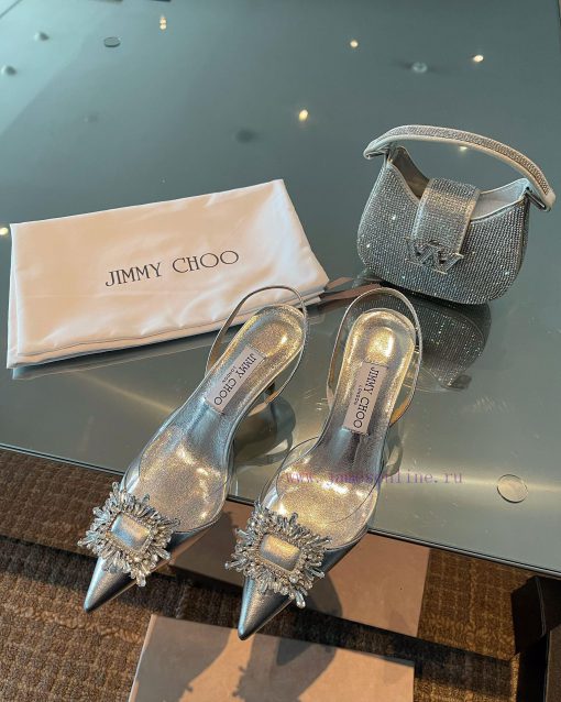 JIMMY CHOO premium patent leather spliced small high heels ️Material: cowhide/PVC inner sheene2c0pq2 - Image 2