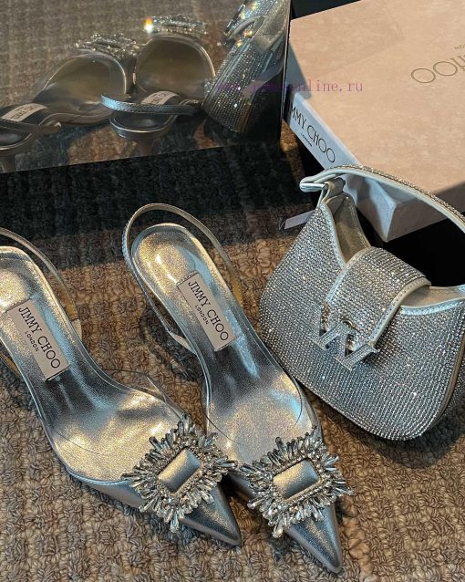 JIMMY CHOO premium patent leather spliced small high heels ️Material: cowhide/PVC inner sheene2c0pq2 - Image 6