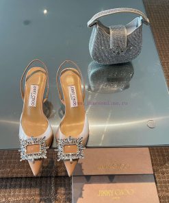 JIMMY CHOO premium patent leather spliced small high heels ️Material: cowhide/PVC inner sheeqxmdxzni