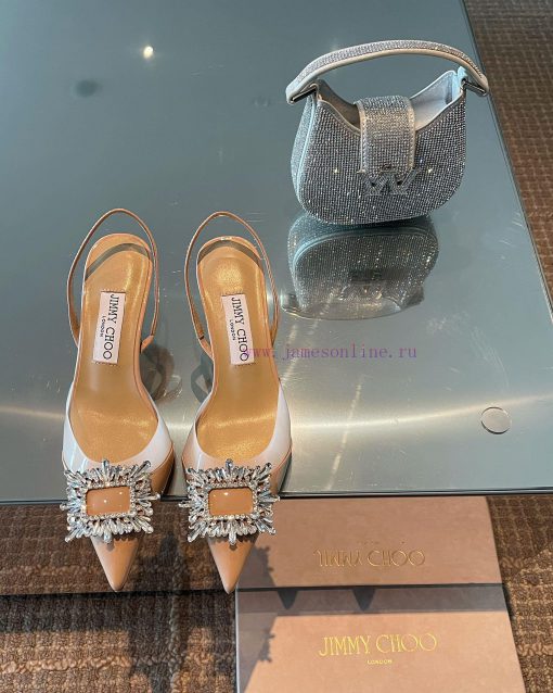 JIMMY CHOO premium patent leather spliced small high heels ️Material: cowhide/PVC inner sheeqxmdxzni