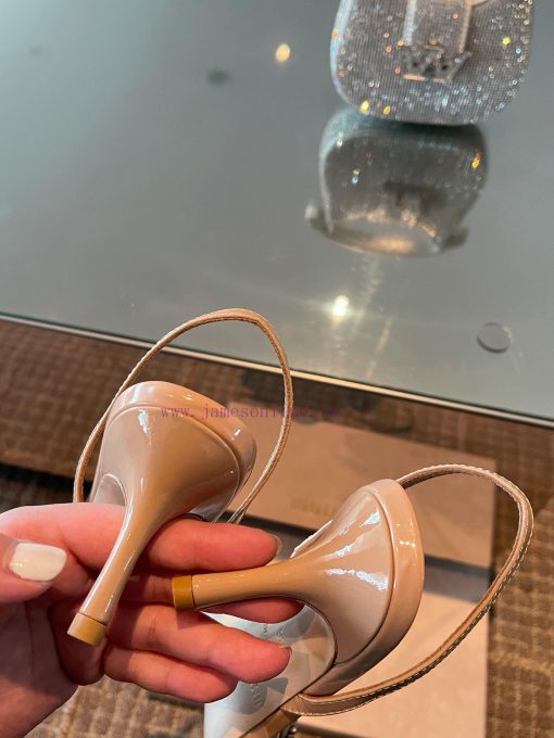 JIMMY CHOO premium patent leather spliced small high heels ️Material: cowhide/PVC inner sheeqxmdxzni - Image 10