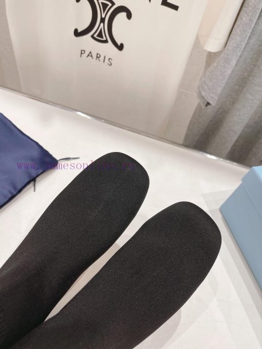 Prada 23ss new arrival~Fashionable high-heeled fly woven short boots, unique flavor, loved b27yioq6y - Image 8