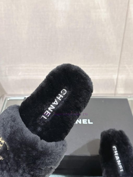 -Chanel 23Ss Autumn/Winter New Collection Chanel Double C Diamond Button Hairy One Word Slip81ydrrqj - Image 7