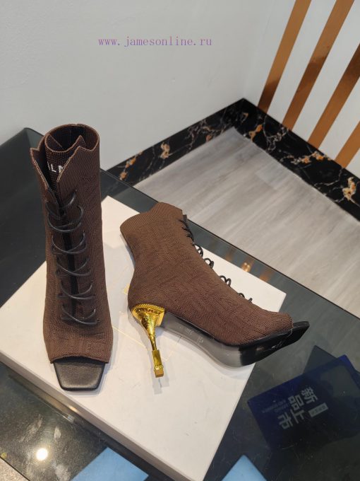 Out, Balmain 2023fw Autumn/Winter New Knitted Fish Mouth Elastic Boots Overseas Order Origino4yt2zv8 - Image 7