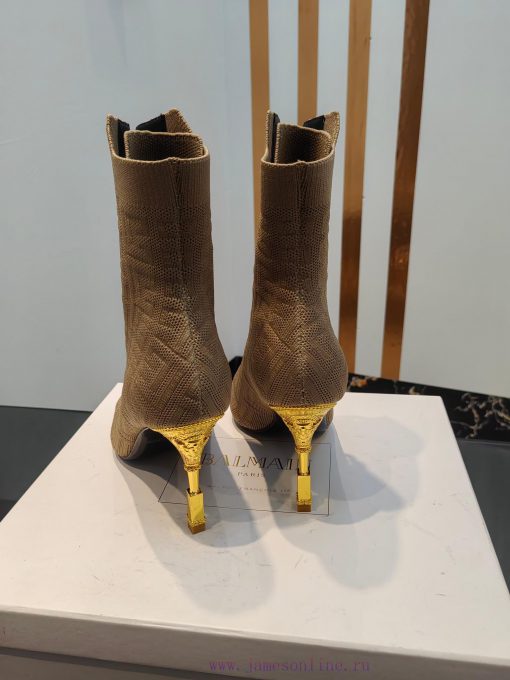 Out, Balmain 2023fw Autumn/Winter New Knitted Fish Mouth Elastic Boots Overseas Order Originse3iq4os - Image 10