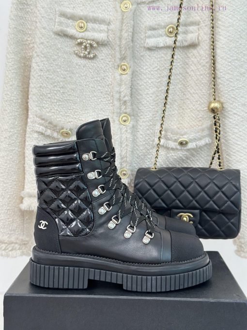 Chanel Classic Autumn/Winter StrapHot selling diamond grid short bootsThe three-dimensional 3cxtgmrf - Image 2