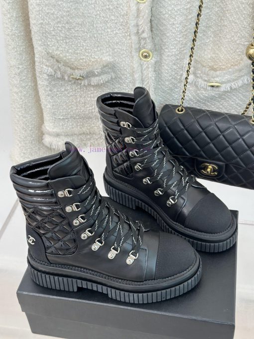 Chanel Classic Autumn/Winter StrapHot selling diamond grid short bootsThe three-dimensional 3cxtgmrf - Image 4