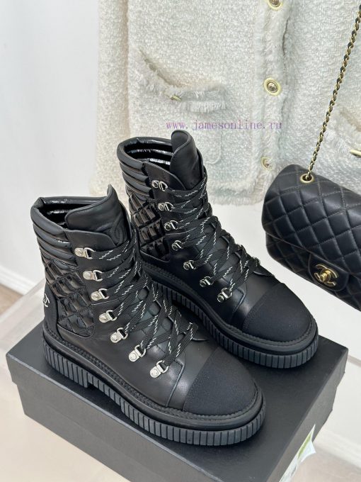 Chanel Classic Autumn/Winter StrapHot selling diamond grid short bootsThe three-dimensional 3cxtgmrf - Image 5