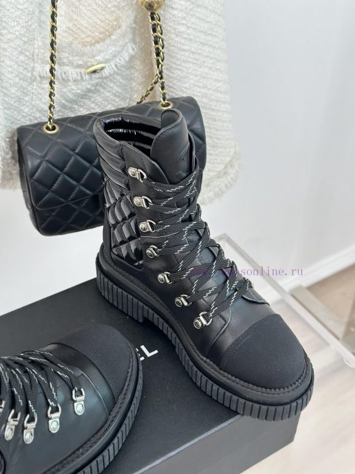 Chanel Classic Autumn/Winter StrapHot selling diamond grid short bootsThe three-dimensional 3cxtgmrf - Image 6