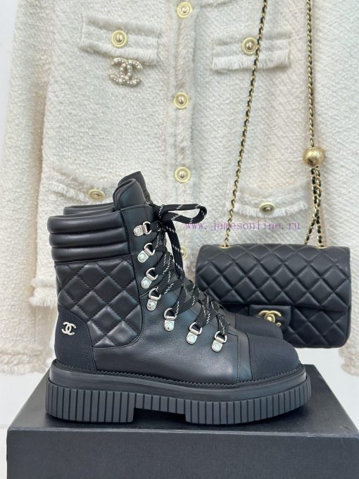 Chanel Classic Autumn/Winter StrapHot selling diamond grid short bootsThe three-dimensional 4u2kcbqt - Image 2