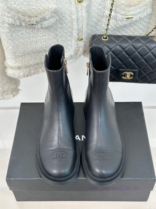 Chanel | Chanel 23c New ProductDouble C-side zipper short boot seriesThe shoe upper is made x4v4bxsd - Image 5