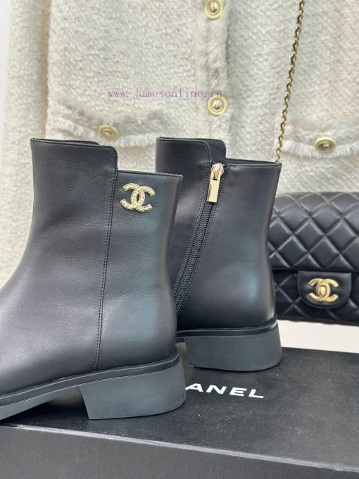 Chanel | Chanel 23c New ProductDouble C-side zipper short boot seriesThe shoe upper is made x4v4bxsd - Image 9