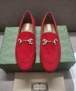 Gucc'i Jordaan series women's loafers new color Yangjing crystal diamond horseneck buckle reg19fqxq7