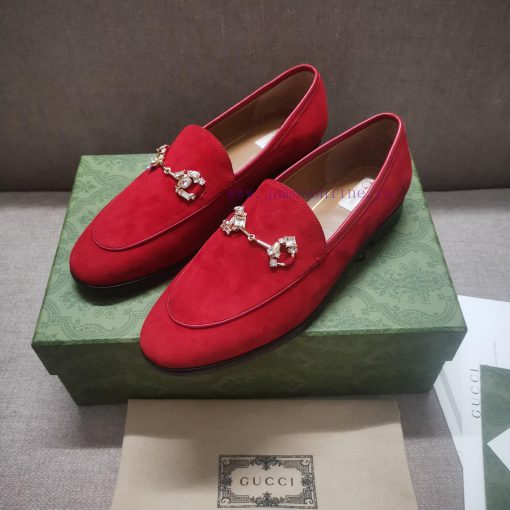 Gucc'i Jordaan series women's loafers new color Yangjing crystal diamond horseneck buckle reg19fqxq7 - Image 4