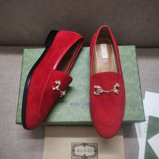 Gucc'i Jordaan series women's loafers new color Yangjing crystal diamond horseneck buckle reg19fqxq7 - Image 7