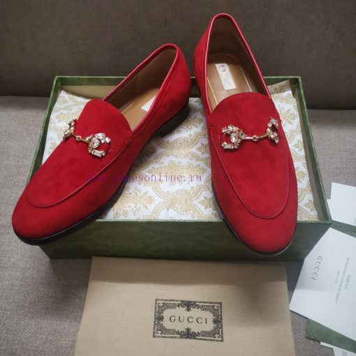 Gucc'i Jordaan series women's loafers new color Yangjing crystal diamond horseneck buckle reg19fqxq7 - Image 10