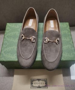 Gucc'i Jordaan series women's loafers new color Yangjing crystal diamond horseneck buckle re1gskxg7r