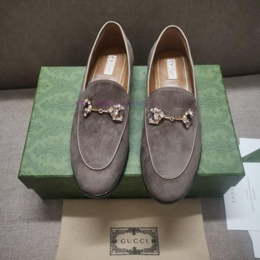 Gucc'i Jordaan series women's loafers new color Yangjing crystal diamond horseneck buckle re1gskxg7r - Image 2