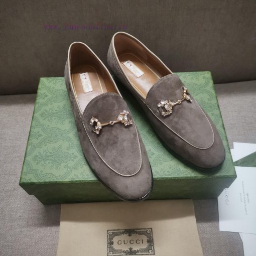 Gucc'i Jordaan series women's loafers new color Yangjing crystal diamond horseneck buckle re1gskxg7r - Image 5