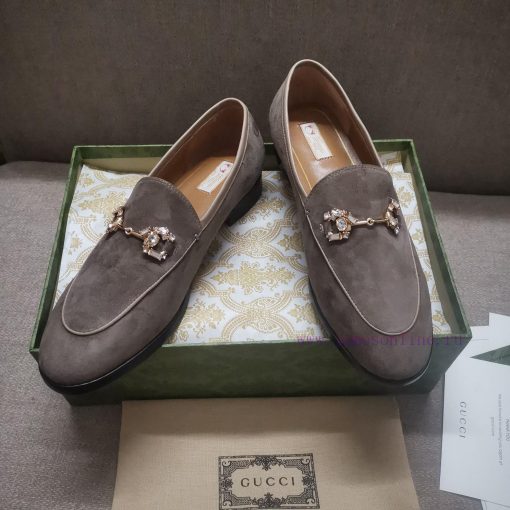 Gucc'i Jordaan series women's loafers new color Yangjing crystal diamond horseneck buckle re1gskxg7r - Image 8