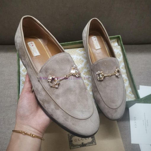 Gucc'i Jordaan series women's loafers new color Yangjing crystal diamond horseneck buckle reilbcbdc2 - Image 6